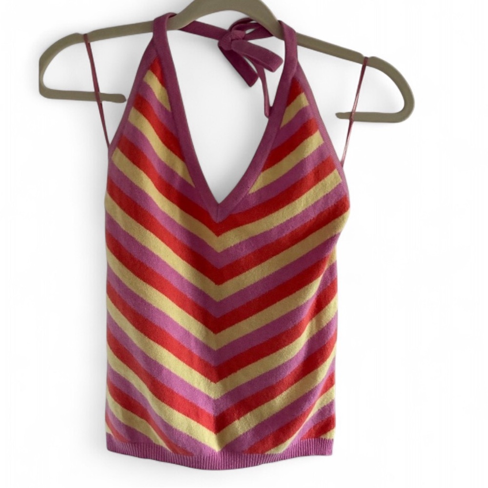 ZARA Multicolor Striped Halter Top NWOT